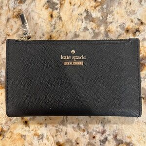 Kate Spade Black Leather Compact Wallet